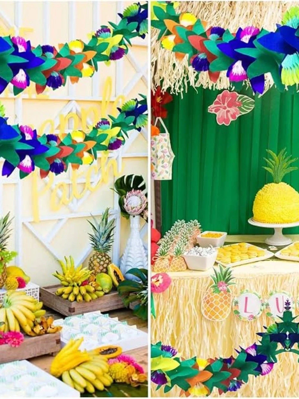 3 pcs Tropical | Hawaiian Themed Paper Flower Garlands